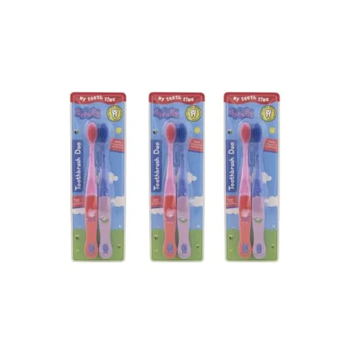 My Teeth Time, Peppa Pig Toothbrush Duo, Zahnpflege für 4-6 Jahre, Doppelpack, Peppa und George, Mehrfarbig