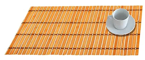 Amerikanisches Tischset Platzset Platzdeckchen aus Bambusholz, 30 x 40 cm, Orange/Beige