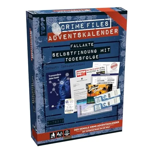 Crime Files Adventskalender - Selbstfindung mit Todesfolge - Spannender Adventskalender für Jugendliche ab 12 Jahren, aus hochwertigem Papier und Pappe, ideal für aufregende Vorweihnachtszeit.