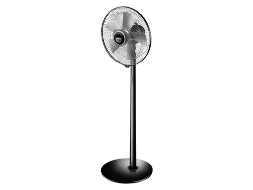 Unold 86725 Standventilator Silverline Black - Ventilatoren, elegantes Design und 3 Geschwindigkeitsstufen für individuellen Komfort bei 50 W Leistung.