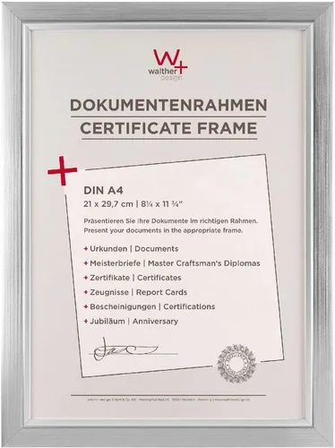 Walther Beyond Designrahmen 21x29,7 cm silber Klarglas MDF-Rückwand