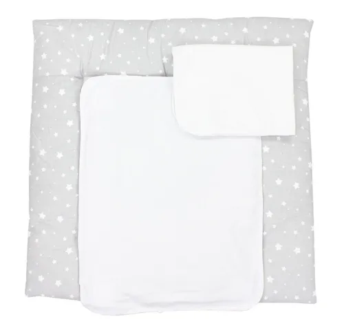 TupTam Wickelauflage inkl. 2 Frotteebezüge - Modell MAR02579 Grau 70x70 cm - Hochwertige Wickelauflage mit 2 weichen Frotteebezügen für höchsten Komfort. Ideal für die Wickelzeit und leicht zu reinigen.