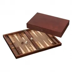 Handgefertigte Backgammon Holzkiste 18x13x3,5 cm - Gesellschaftsspiel, hochwertig aus Holz, ideal für spannende Spieleabende mit Freunden und Familie.