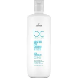 Schwarzkopf BC Bonacure Hyaluronic Moisture Kick Shampoo 1000ml - Veganes Shampoo für normales bis trockenes Haar, sorgt für optimalen Feuchtigkeitshaushalt und ein leichtes Haargefühl. Frei von Sulfaten und Silikonen, in umweltfreundlicher Verpackung.