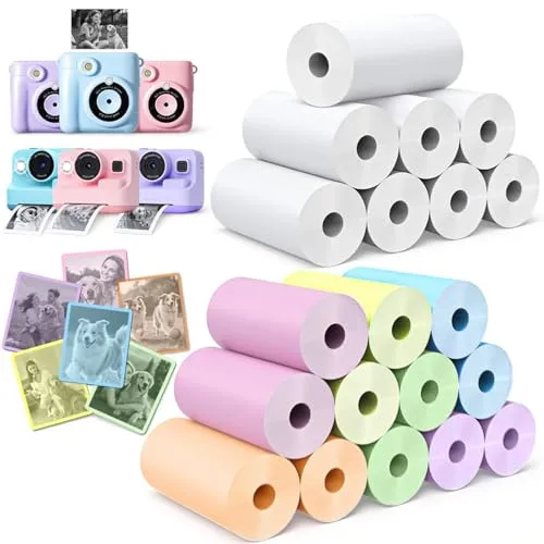 Rollen Sofortbildkamera-Nachfüllpapier, HD Kidizoom Druckkamera-Papier, Nachfüllpackung für die meisten Kinder, Sofortbildkamera, BPA-frei (2,5 x 5,7 cm) 20