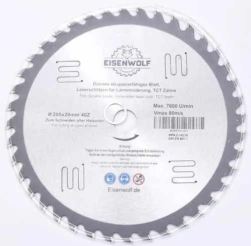 205x 20mm 40 Zähne Sägeblatt Top Qualität Kreissägeblatt für Holz