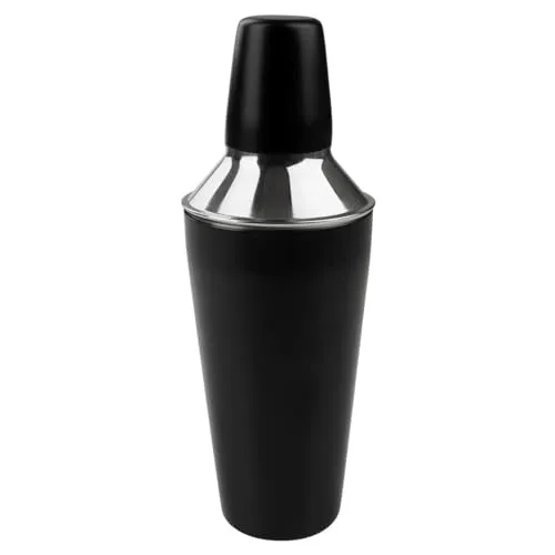 Fackelmann Cocktail Shaker Specter in Matt Schwarz & Silber – Mit Barmaß in der Kappe 2cl & 4cl – Cocktailshaker Set mit 750 ml für leckere Cocktails – Tolles Zubehör für die Bar