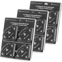 STAHLWERK Magnet-Schweißwinkel 12er Set - Anschlagwinkel mit 11,3 kg Haftkraft, ideal für präzises Positionieren von Werkstücken beim Schweißen und Löten. Vielseitig einsetzbar dank verschiedenen Winkeln (45°/90°/135°).
