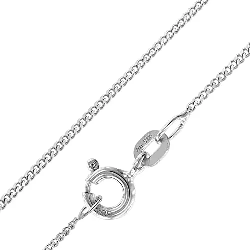 trendor Panzerkette Weißgold 585 - 14 Karat Halsschmuck für Damen - Ketten für Damen, zarte 1,1 mm Flachpanzerkette aus 14-Karat Weißgold, ideal als Geschenk in geschmackvoller Schmuckbox, zeitloses Design für jeden Anlass.