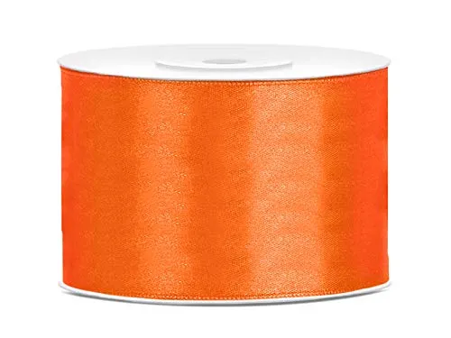 Satinband orange, 50 mm, 25 m