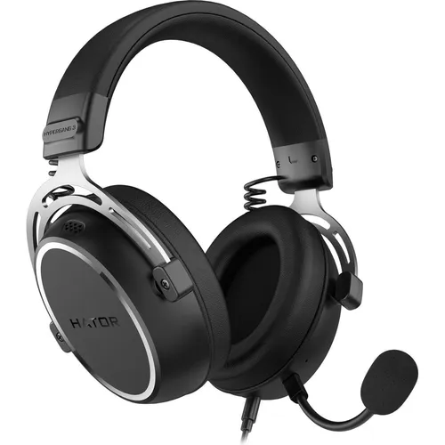 HATOR Hypergang 3 Gaming Headset – Hi-Res Audio, 53mm Treiber, abnehmbares Mikrofon, 3,5mm, Noise Isolation, Memory Foam, PC, PS5, Xbox, Switch- Schwarz