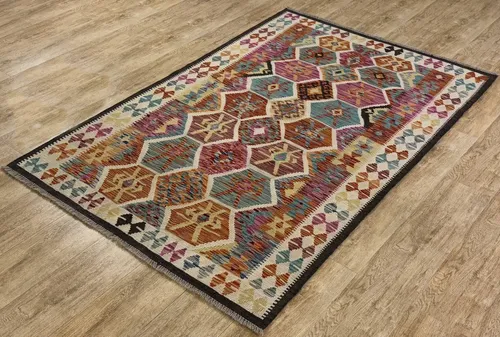 Rug Studios Teppich KELIM ORIGINAL HANDGEARBEITET, Rechteckig, Höhe: 5 mm, Handgefertigt, 128 x 194 cm, Multi