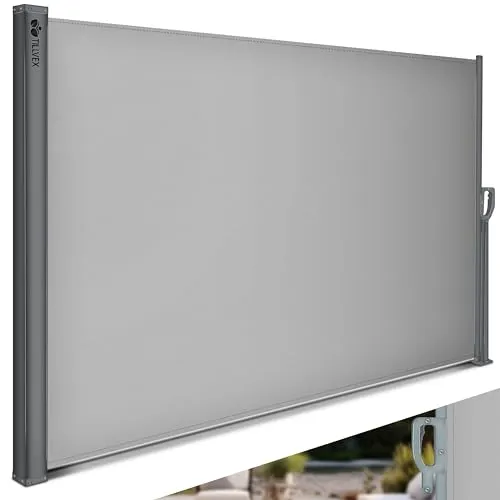 tillvex® Seitenmarkise 180 x 400 cm - Ausziehbar und Blickdicht - Markise für Balkon, Garten & Terrasse mit UV-Schutz 50+. Schützt zuverlässig vor neugierigen Blicken und Witterungseinflüssen, ideal für ungestörte Momente im Freien.