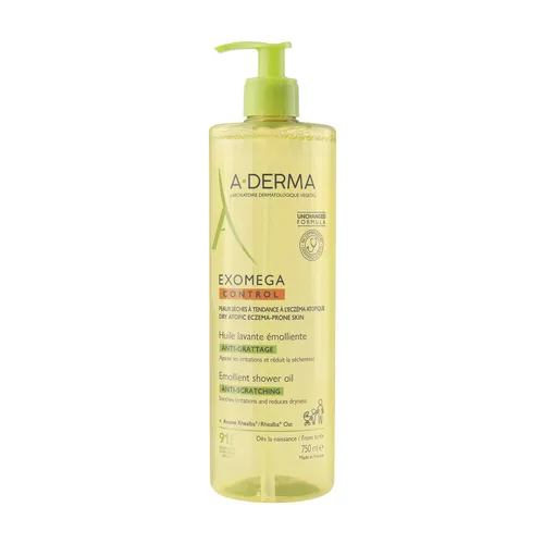A-DERMA Exomega Control Emollientes Duschöl 750 ml – Sanfte Reinigung für empfindliche Haut - Erleben Sie die sanfte Reinigung mit A-Derma Exomega Control Duschöl. Ideal für trockene, empfindliche Haut. Unterstützt die Hautpflege und sorgt für ein geschmeidiges Hautgefühl. Perfekt für die ganze Familie!
