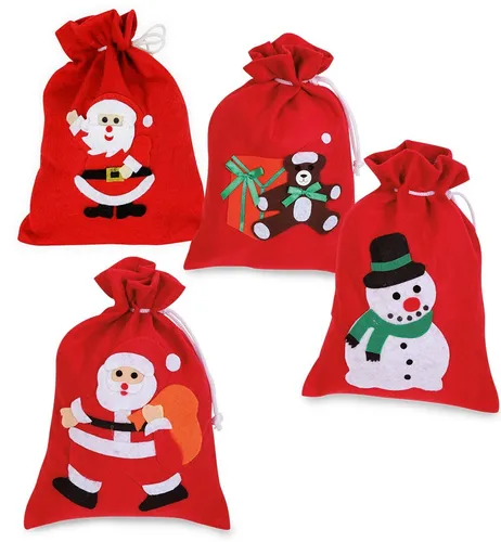 Nikolaus Geschenk Beutel Tasche Weihnachten mit Motiven 19 cm x 26 cm