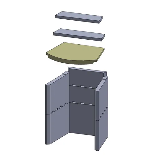 Heizgasumlenkplatte unten 390 x 340 x 30 mm (Vermiculite) passend für Firepla...