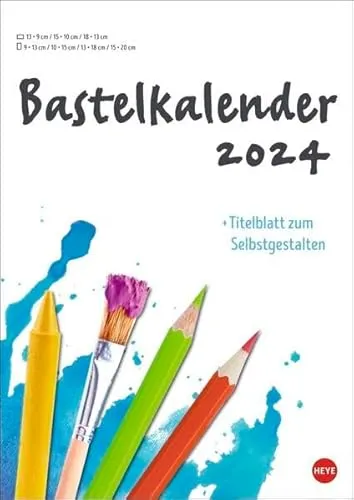 Bastelkalender 2024 weiß A4. Blanko-Kalender zum Basteln und Verzieren mit extra Titelblatt für eine persönliche Gestaltung. Foto- und Bastelkalender 2024.