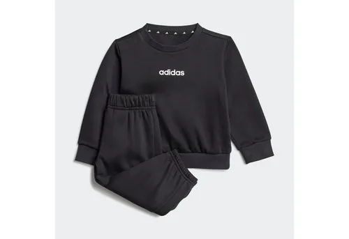 adidas Sportswear Trainingsanzug I LIN FL JOG (2-tlg), Black/White - Trainingsanzüge in sportlichem Stil, aus weichem Baumwoll-Polyester-Mix für optimalen Tragekomfort und Maschinenwäsche geeignet.
