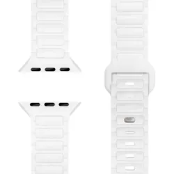 Pulse 3D Textur Armband für Apple Watch Ultra/SE/10/9/8/7/6/5/4/3/2/1, Silikon Sportarmband, 42/44/45/46/49mm - Polarweiß - Weiß