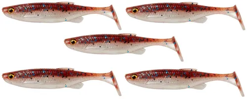 Savage Gear Kunstköder Gummifische Duft 5 St. - FAT MINNOW T-TAIL 13cm 20gramm ver. Farben, Rasselschlitz