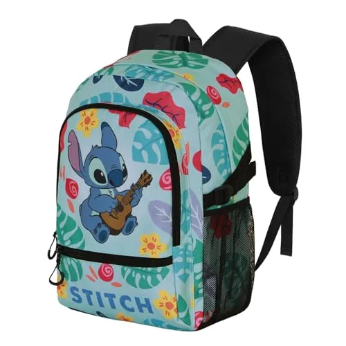 Disney Lilo und Stitch Guitar-FAN Fight Rucksack - Tagesrucksack mit coolem Lilo und Stitch Design, ideal für Schule oder Freizeit. Leicht, mit gepolstertem Innenraum und Platz für elektronische Geräte.