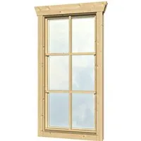 SKANHOLZ Einzelfenster, beige (natur) 57,5cm x 123,5cm - Zubehör für Gartenhäuser mit Dreh-Kipp-Funktion und Echtglas-Scheiben, ideal für natürliche Belüftung und Lichtdurchlässigkeit.