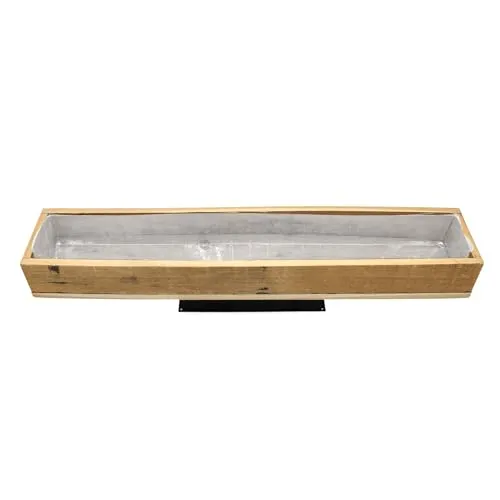 Spetebo Holz Pflanzkasten Natur mit Folie - 70 x 13 cm - Großer Blumenkasten zum direkten Bepflanzen - Garten Deko Pflanzkasten Blumentablett Pflanzentablett Kräuterbeet Dekotablett