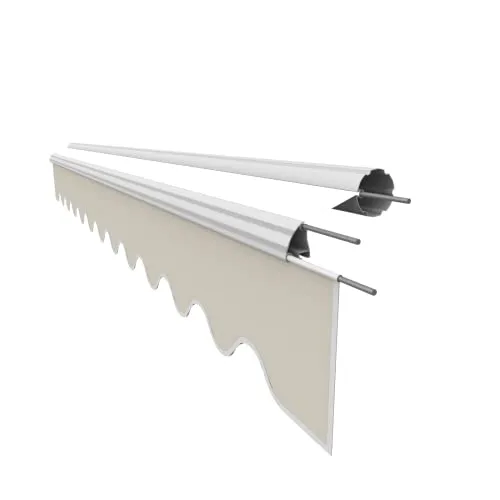 VANA Markisenstoff Volant für 4,5 m Markise Ersatzstoff Markisentuch Bespannung Sonnenschutz, nur Volant, fertig genäht, Maß 4,38 x 0,21 m, Design SPD052