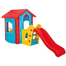 Purline Kinderhäuschen, Blau, Kunststoff, Uni, 112x131x252 cm, unisex, Outdoor Spielzeug, Spielhäuser