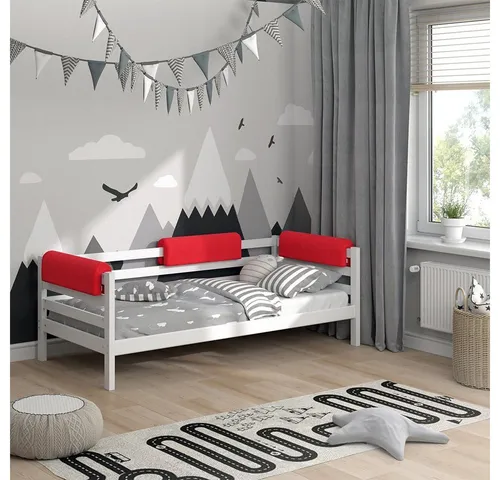 VitaliSpa Bettumrandung, Kantenschutz für das Kinderbett, Rot, 70 x 20 cm - Kinderbett-Kantenschutz, sicher und abnehmbar, schützt Ihr Baby vor Verletzungen im Schlaf. Ideal für jedes Kinderzimmer und sorgt für ruhige Nächte.