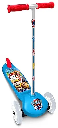 Nickelodeon Paw Patrol 3-Rad Kinderroller mit Fußbremse - Blau - Roller für Kinder ab 3 Jahren, fördert die motorische Entwicklung mit rutschfester Oberfläche und sicherer Fußbremse. Ideal für drinnen und draußen!