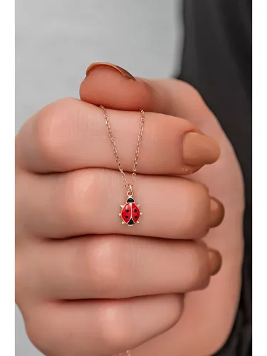 Heliophilia Rosévergold. Halskette mit Anhänger - (L)42 cm, Gold/rot, Damen