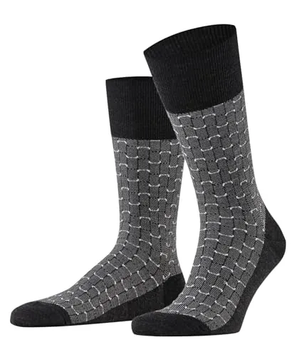 FALKE Herren Socken Airport M So Wolle Baumwolle einfarbig 1 Paar, Grau Anthracite Melange 3080 Special Edition, 41-42