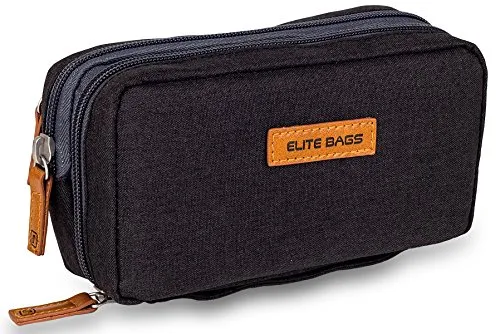 Elite Bags Aufbewahrungstasche Elite Bags DIABETIC'S Diabetikertasche schwarz (Insulin-Tasche, 1-tlg., inkl. Kühlpad), geschütztes, thermoisoliertes Insulin-Fach mit Platz für GEL Kühlpad