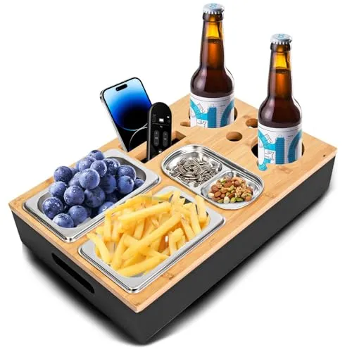Couchbar Snackbox Schwarz mit Edelstahl Snackschalen