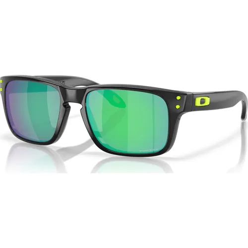 Oakley OJ9014 HOLBROOK XXS Sonnenbrille für Kinder - Sportbrillen für Jugendliche mit UV400-Schutz, stylischem rechteckigen Design und robustem O_Matter-Rahmen in Schwarz-Grün.