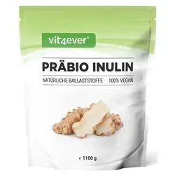 Präbio Inulin Pulver - 1100 g - Natürliches Präbiotikum aus Chicoree - Ballaststoffpräparate: Hochreines, 100% veganes Inulin-Pulver mit 89% Ballaststoffen, ideal für Getränke und Smoothies, hergestellt in Europa.