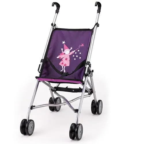 Bayer Design 30112AA - Puppen Buggy, zusammenklappbar und leicht zu schieben, lila mit Feen-Design, ideal für Puppen bis 46 cm