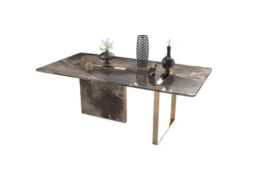 Xlmoebel Esstisch Designer Esstisch aus Holz und Edelstahl im modernen Stil (1-St., Esstisch), Hergestellt in Europa
