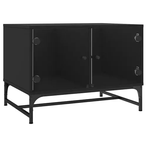 furnicato Moderner Couchtisch Schwarz mit Stauraum 68,5 x 50 x 50 cm