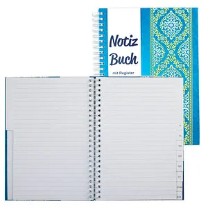 RNK-Verlag Notizbuch mit ABC Register Blue Orient DIN A5 liniert