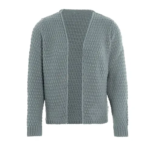 KNIT FACTORY - Becky Strickjacke - Kurzer Damen Cardigan in Stone Green - Eleganter Cardigan für Damen in Hüfthöhe, perfekt für jeden Anlass. Aus hochwertigen Materialien gefertigt, sorgt er für Stil und Komfort – ideal als schicke Ergänzung oder kuschelige Schicht.