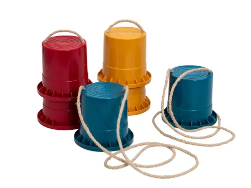 Betzold Gleichgewichtstrainer Laufstelzen – Nachhaltiges 3er-Set in Blau, Gelb und Rot - Gleichgewichtstrainer aus Biokunststoff, ideal für Kinder zur Förderung der Balance und Motorik – nachhaltig und bunt!