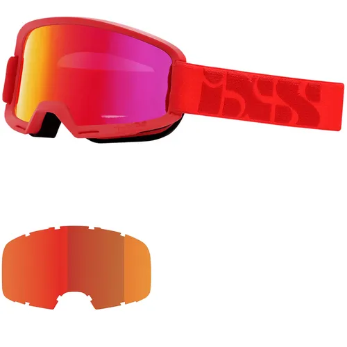 IXS Goggle Hack Racing Red/Mirror Crimson - Sportbrille für Erwachsene, hohe Sicherheit und langlebiges Material für optimalen Schutz und Komfort beim Sport.