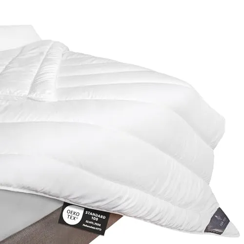 FAM Home Bettdecke 240x260 Weiche Mikrofaser Waschbar Ganzjährig I Zudecke Antiallergisch für Allergiker I Gesteppte Steppdecke