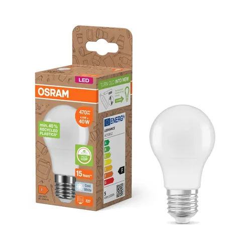 Osram E27 LED Lampe Star Classic A 40 Recycled Plastic 4.9W wie 40W