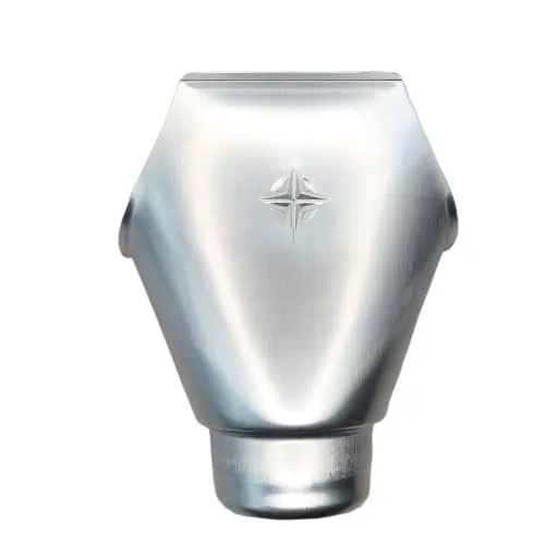 Dachrinne Einhangstutzen passend für halbrunde Dachrinnen als Verbindungsstück an rundes Fallrohr - Rinneneinhangstutzen aus Titan und Zink 8 tlg 250/105 mm Rohrabgang Ø 80