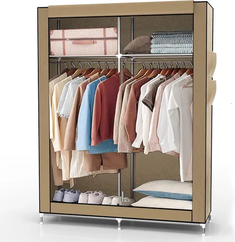 Intirilife Faltschrank in Crème Beige in beige von Intirilife