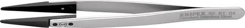 Knipex 92 81 04 ESD Pinzette 1 Stück Spitz 130mm - Sonstige Handwerkzeuge: Robuste Präzisionspinzette mit Wechselspitzen aus kohlenstoffverstärktem Kunststoff für eine flexible Anwendung in Industrie und Elektronik.