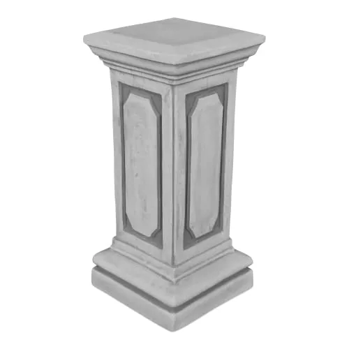 Gartendekoparadies.de Gartensockel Podest H. 57 cm – Stilvolle Säule für Ihren Garten - Elegantes Gartensockel Podest aus robustem Weißbeton. Ideal für Statuen, mit Reliefs an allen Seiten. Frostsicher und ein echter Blickfang für Garten und Terrasse.